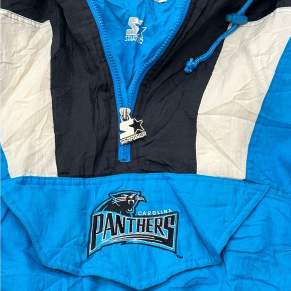 Vintage 90s NFL North Carolina Panthers Quarter Zip Starter Bomber Jacket L - Picture 4 of 7